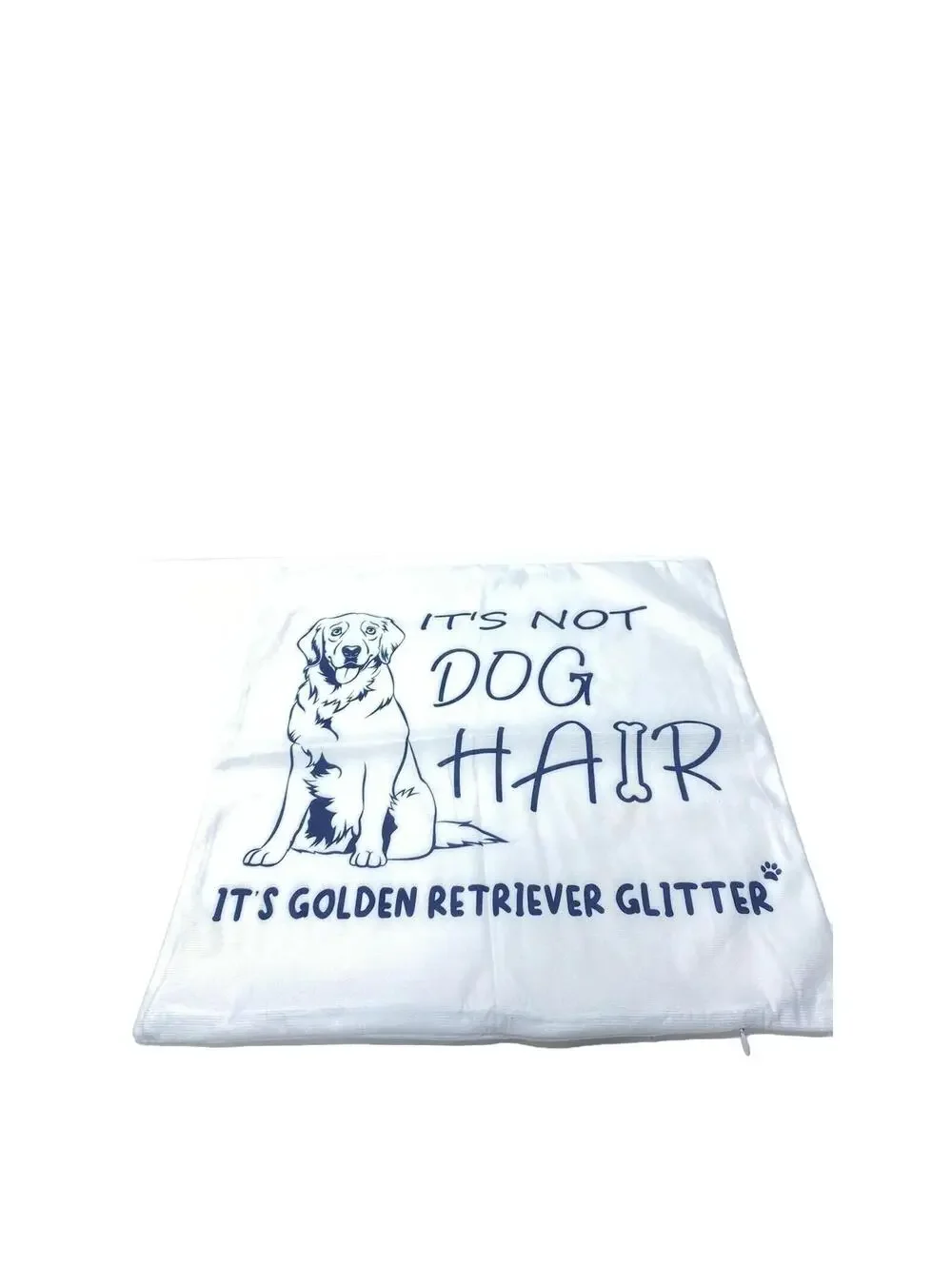 Dog Lover Decorative Pillow Case, Golden Retriever Quote “Not Dog Hair” Glitter